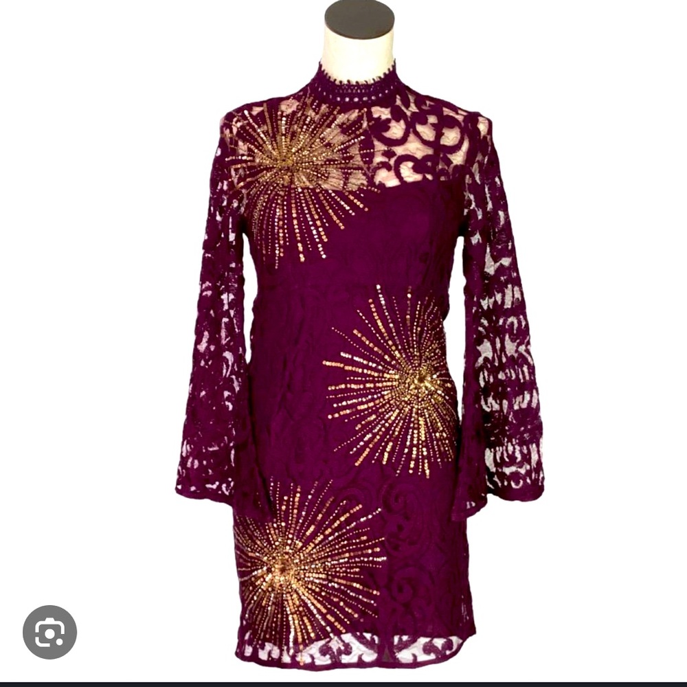 FREE PEOPLE North Star Sequin Lace BLING Dress NWT